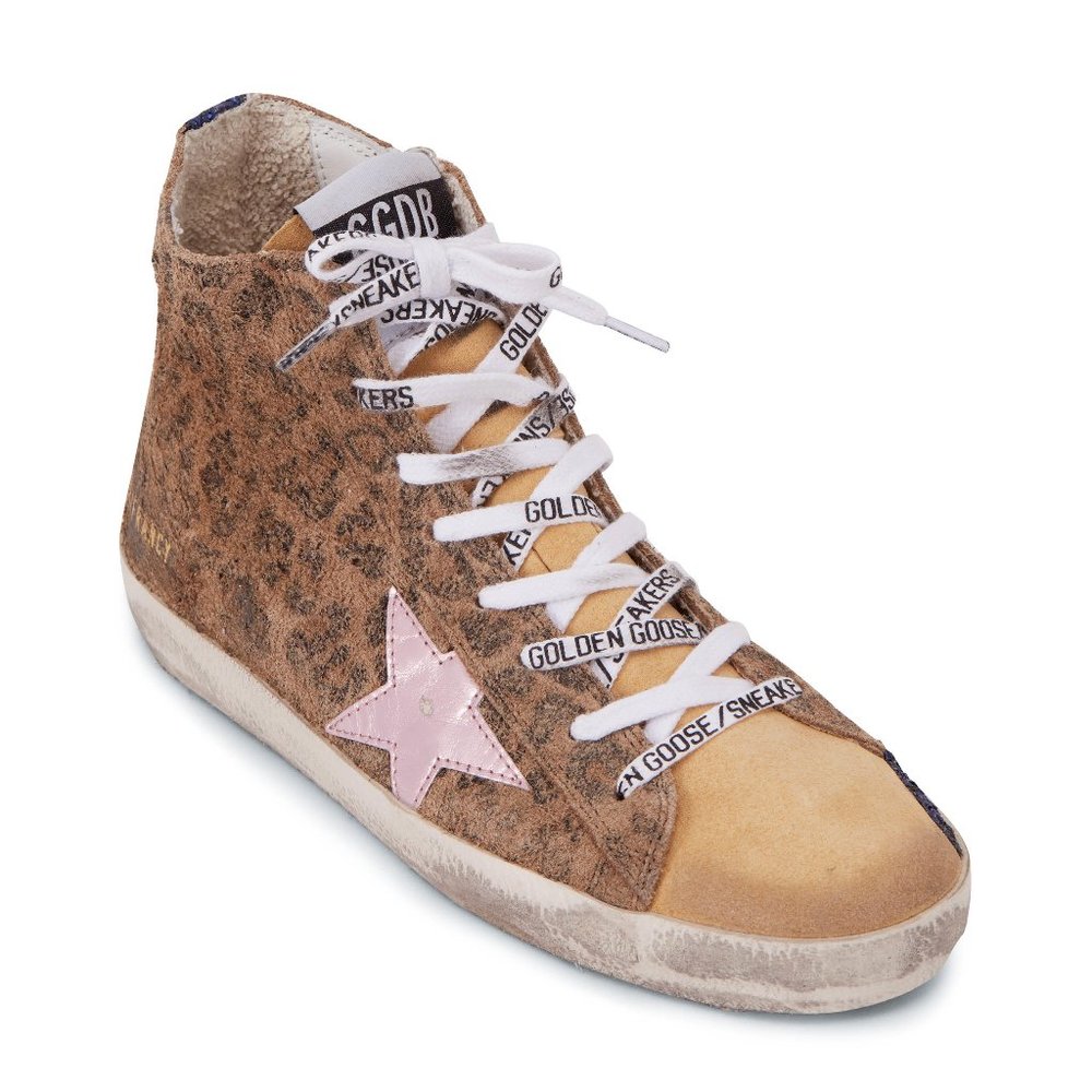 NIB Golden Goose Francy Leopard Suede Sneaker, 40